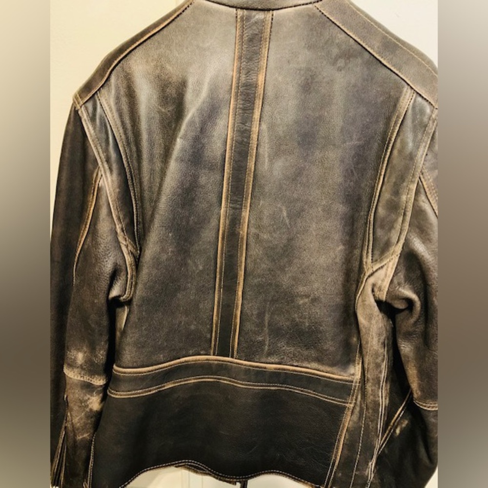 Marc New York Motorcycle Jacket Size M Burnished  Leather: Limited edition $1095 - Picture 3 of 6